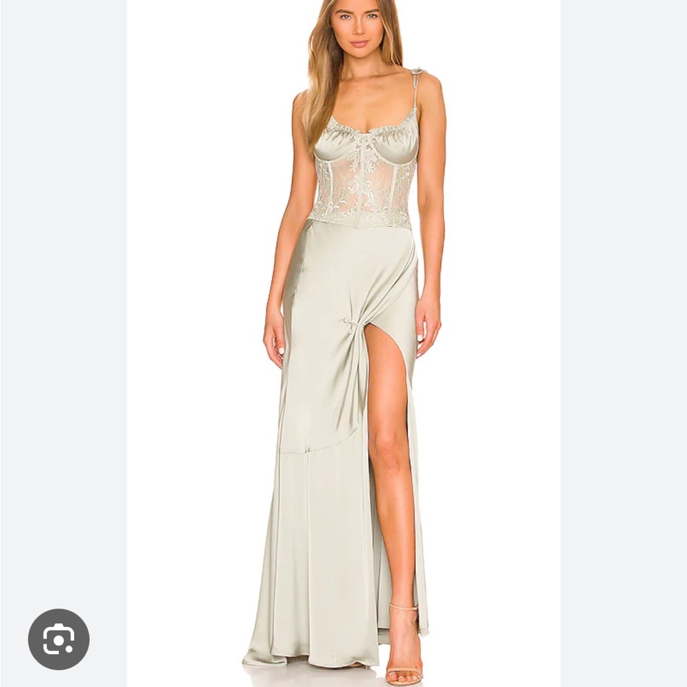 V Chapman Sage Calla Lily Gown- worn 1x